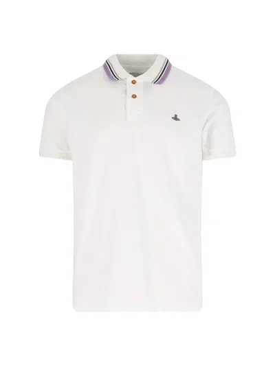 Vivienne Westwood Ribbed Collar Short Sleeves T-shirt In White