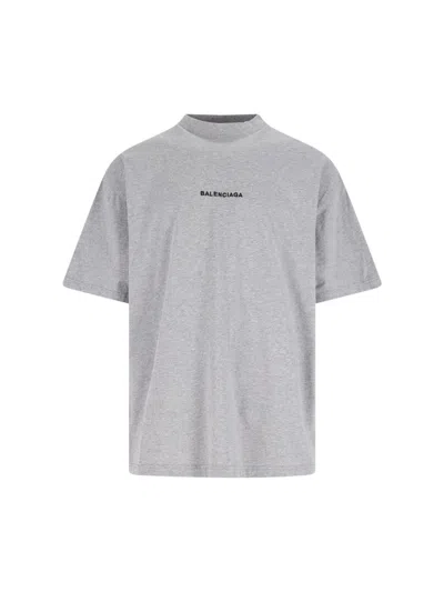 Balenciaga T-shirt Oversize In Gray