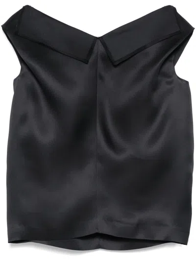 Khaite Silk Gazar Top In Black