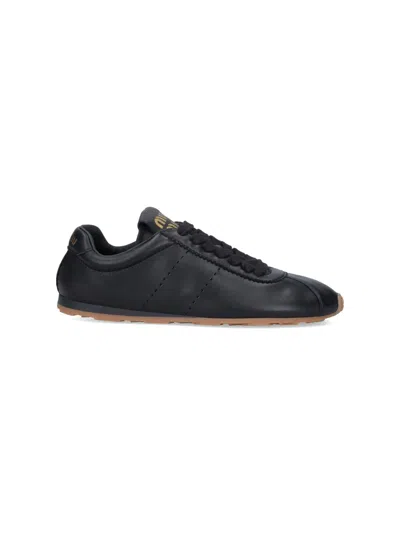 Miu Miu Plume Sneakers In Black