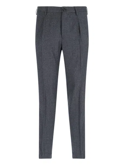 Incotex Tailored Grey Virgin Wool Chinos In Gray