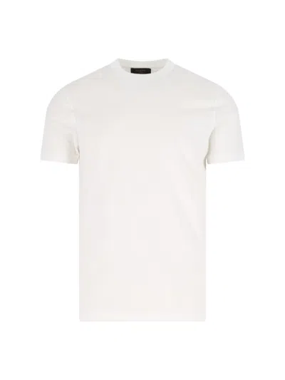 Zanone Classic Round Neck T-shirt In Soft White Cotton In White
