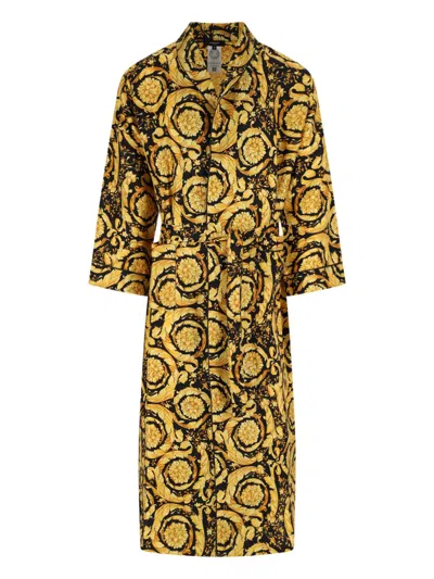 Versace Barocco Print Silk Bathrobe