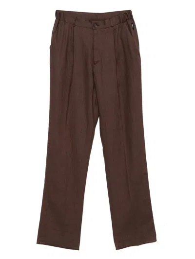 Hevo Torrecanne Pleated Trousers In Brown