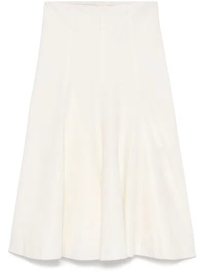 Khaite Silk And Cotton Organza Skirt In White