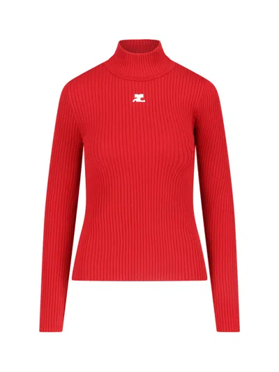 Courrèges Reedition Rib Knit In Red