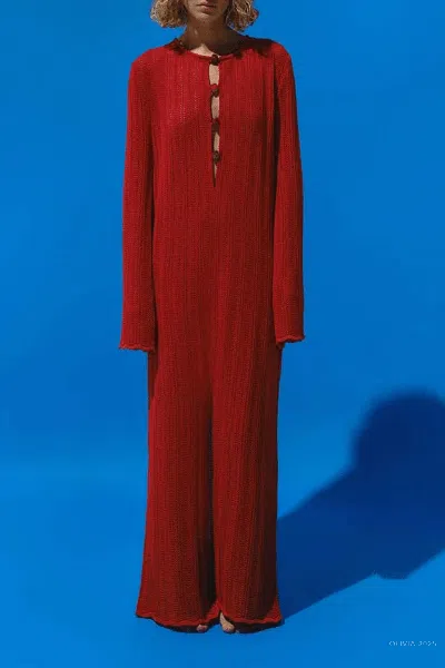 Baobab Mamu Button-detailed Maxi Dress In Red