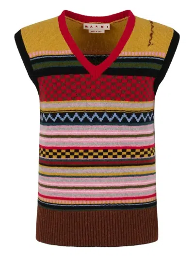 Marni Striped Wool Vest