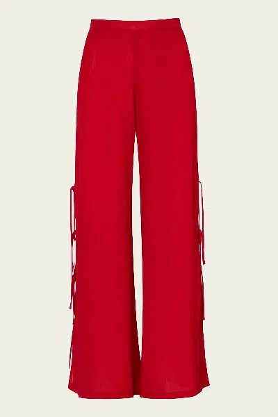 Baobab Parma Side-slit Wide-leg Pants In Red