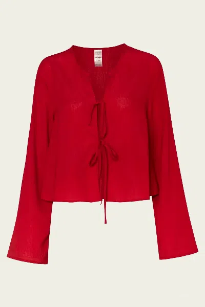 Baobab Parma Top In Fire Red In Red