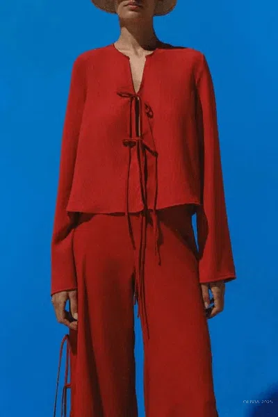 Baobab Parma Top In Fire Red In Red