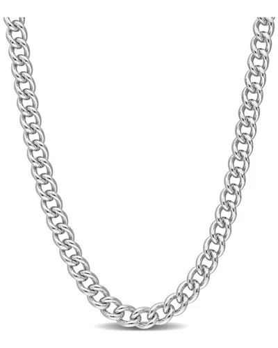 Italian Silver Curb Link Chain Necklace