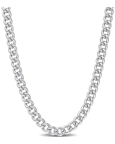 Italian Silver Curb Link Chain Necklace