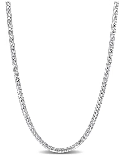 Italian Silver Foxtail Chain Necklace In Metallic
