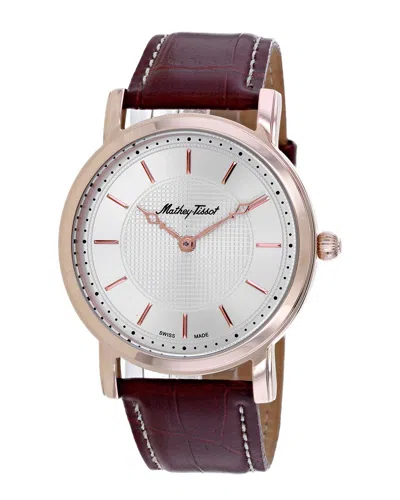 Mathey-tissot Women's City Silver Dial Watch In Burgundy