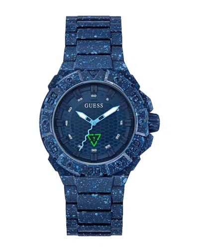 Guess Men's Notide Ocean Plastic Navy Blue Dial Watch In Blue