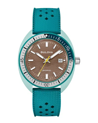 Bulova Snorkel Mens Green Strap Watch 98b446