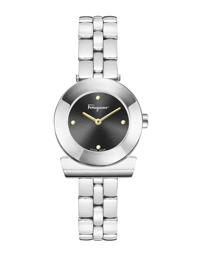 Ferragamo Gancino Bracelet Watch With Black Sunray Dial
