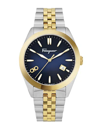 Ferragamo Men's 42mm  Classic Watch With Bracelet Strap, Two Tone In Metallic