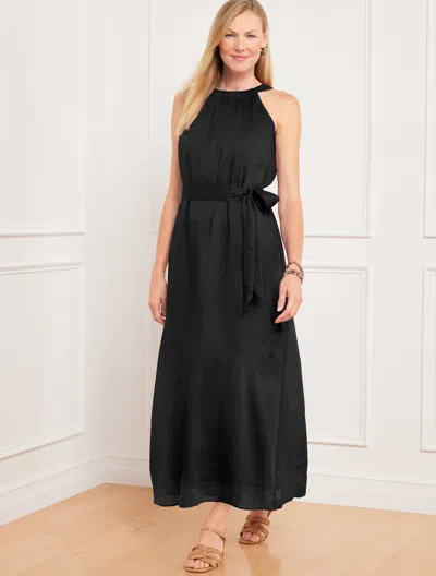 Talbots Petite - Halter Maxi Dress - Black - Xl