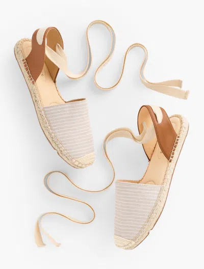 Talbots Izzy Dâorsay Espadrille Flats - Stripe - Fawn/white - 9 1/2 M