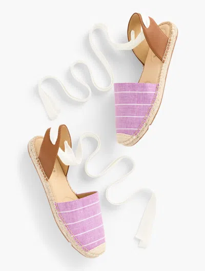 Talbots Izzy Dâorsay Espadrille Flats - Riviera Stripe - Violet Sunset - 9 1/2 M
