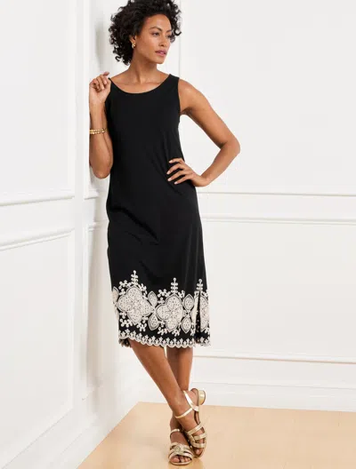 Talbots Plus Petite - Embroidered Jersey Dress - Black - 2x - 100% Cotton