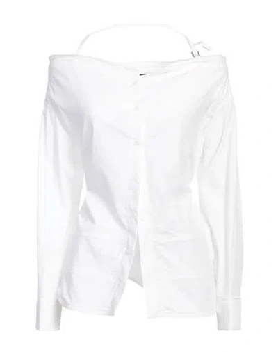 Jacquemus Woman Shirt White Size 10 Cotton, Elastane In White