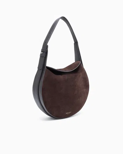 Giorgio Armani Large Shoulder Bag In Suede And Pebbled Calfskin