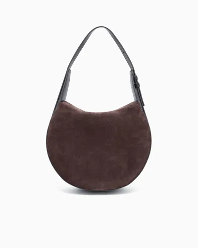 Giorgio Armani Large Shoulder Bag In Suede And Pebbled Calfskin