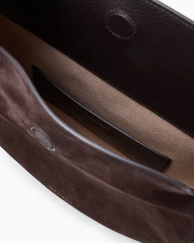 Giorgio Armani Large Shoulder Bag In Suede And Pebbled Calfskin