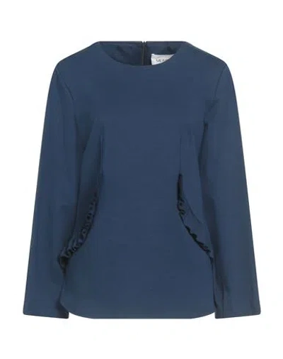 Meimeij Woman Top Blue Size 10 Viscose, Polyamide, Elastane In Blue