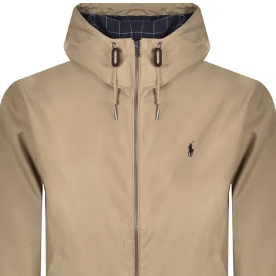 Ralph Lauren Linded Windbeaker Jacket Beige In Brown