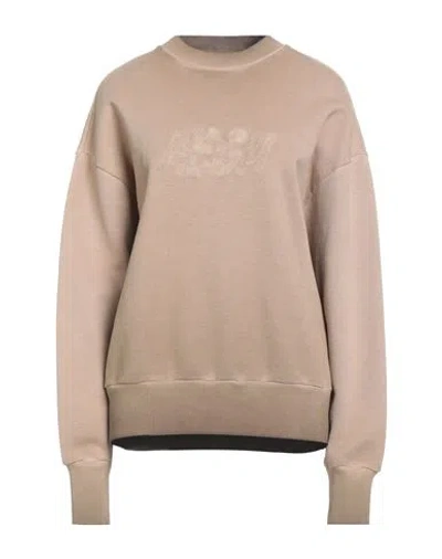Msgm Woman Sweatshirt Camel Size L Cotton In Pink