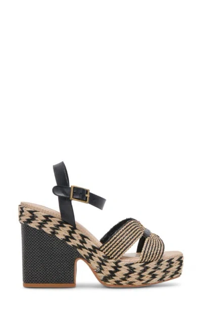 Dolce Vita Cale Woven Raffia Platform Sandal