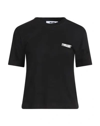 Msgm Woman T-shirt Black Size M Cotton In Black