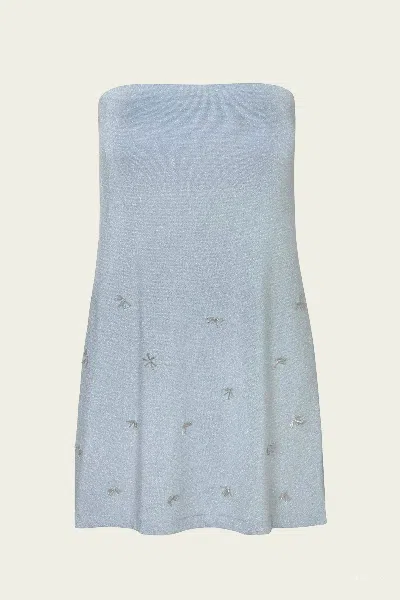 Baobab Suzu Embellished Strapless Top In Blue