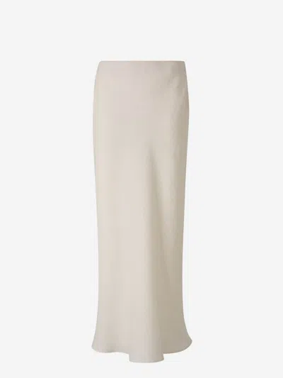 Peserico Linen Mottled Skirt In Neutral
