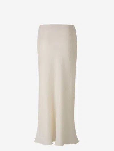 Peserico Linen Mottled Skirt In Neutral
