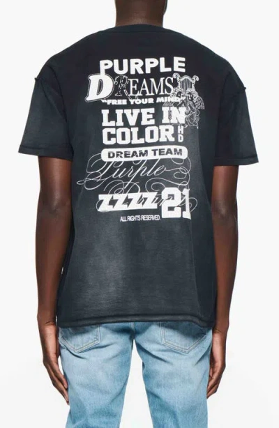 Purple Brand Textured Inside Out Cotton Graphic T-shirt