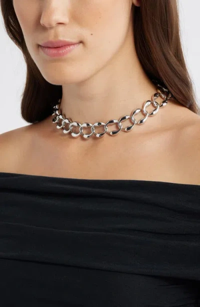 Open Edit Puffy Curb Chain Necklace