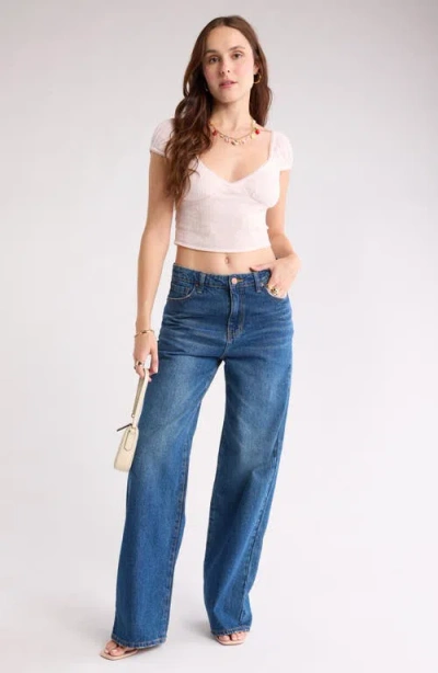 Abound Smocked Cap Sleeve Crop Top In Neutral