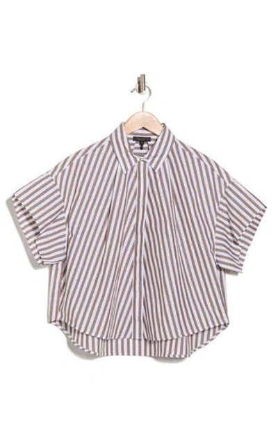 Rag & Bone Maura Stripe Cotton Poplin Button-up Shirt In White