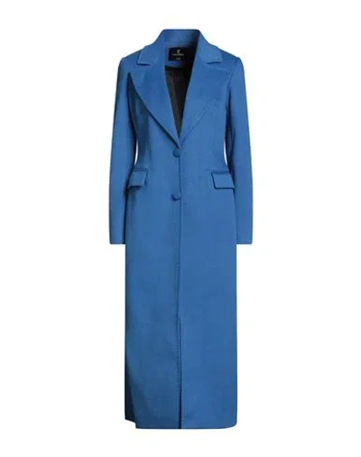 Cristinaeffe Woman Coat Bright Blue Size 8 Polyester, Viscose In Blue