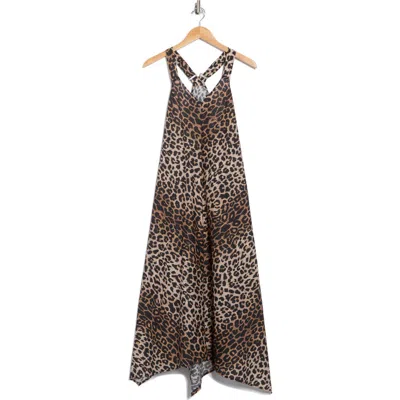Allsaints Womens Leopard Brown Lil Leopard-print Sleeveless Cotton Maxi Dress In Brown