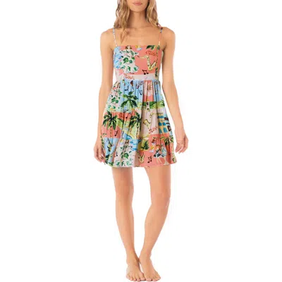Maaji Ombré Foliage Emily Cover-up Sundress In Pink