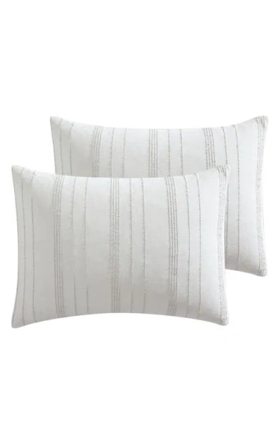 Tahari Mellie Stripe Cotton Comforter Set In White