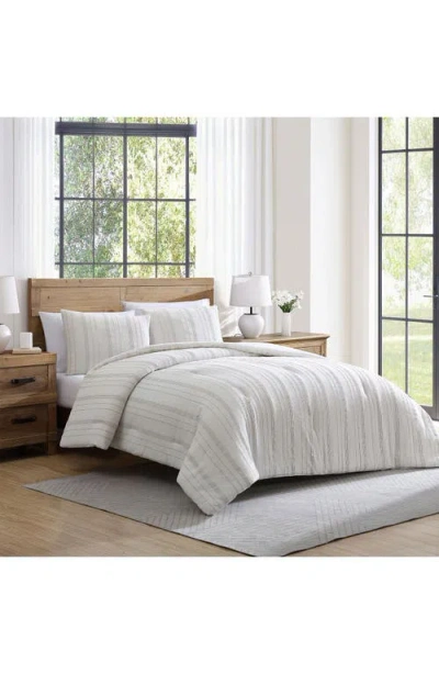 Tahari Mellie Stripe Cotton Comforter Set In White