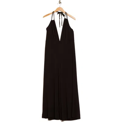Go Couture Plunge Strap Wide Leg Jumpsuit In Black