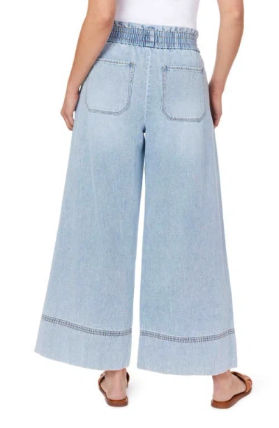 Kensie Drapey Stitch Detail Wide Leg Jeans In Blue
